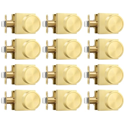 Goldenwarm Passage Brushed Gold Closet Door Knobs Interior, 12 Pack
