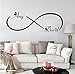 Infinite Love Decal Custal Couple Couple Noms Noms de mur Décalcomanies Infinity Heart Coeur Mur Vinyl Sticker Decor de mariage pour la chambre principale 57x20 cm