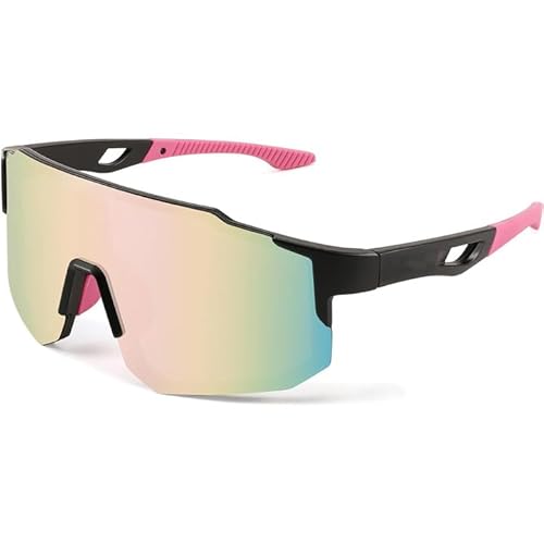 KIRZAX Gafas de ciclismo, gafas de ciclismo de carretera para hombre y mujer - Protección UV400, gafas de sol para ciclismo, motociclismo, running, esquí, béisbol, pesca y vóley playa