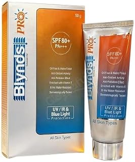 Blynds Pro SPF 80+ PA+++ Sunscreen for Face, Advanced UV, IR & Blue Light Protection, Oil-Free Matte Finish, Water Resista... Price In India