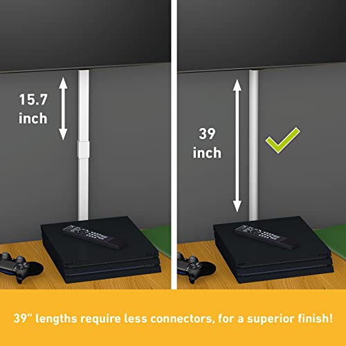 D-Line Half Round Cord Hider, Patented Cable Cover, Hide Tv Wall Mount Wires, Raceway For Cords, Decorative Wire Covers, Paintable, Adhesive Cable Concealer, 1X 1.18In W X 0.59In H X 39In L, White #TOP4