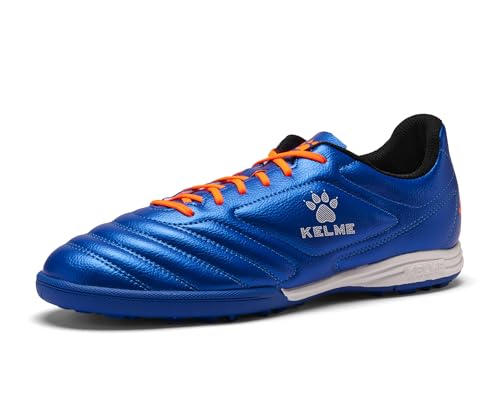 KELME Unisex Adult Turf Soccer Shoes, Futsal Indoor Soccer Cleats, for Mens Womens,Blue,Size 8