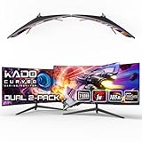 Kado Dual Gaming Monitor Setup - 2-Pack 34' Curved 1500R 21:9 Ultrawide 3440x1440 165Hz 1ms WQHD Computer Monitor, Stacked Setup AMD FreeSync Premium, VESA Mount HDMI DisplayPort Built-in Speakers