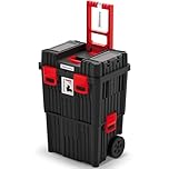 Rolling Workshop Tool Box with Clamping Fasteners Modular Reinforced Wall Structure 45 x 36 x 64 cm (with Plastic Closure)