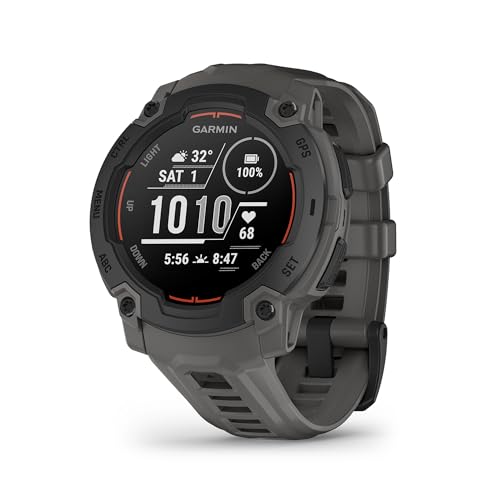 Image of Garmin Instinct E [Renewed], 45 mm Rugged GPS Smartwatch with essential smart features, Built in Sports Apps, Supertough Design Features, Black Bezel with Charcoal Band (Renewed)