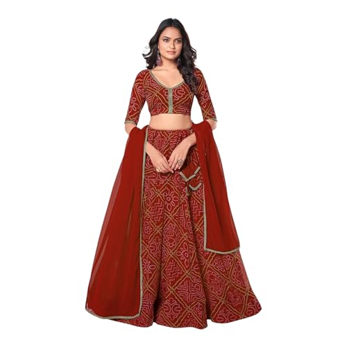 AZUREAURA Red Lehenga Choli