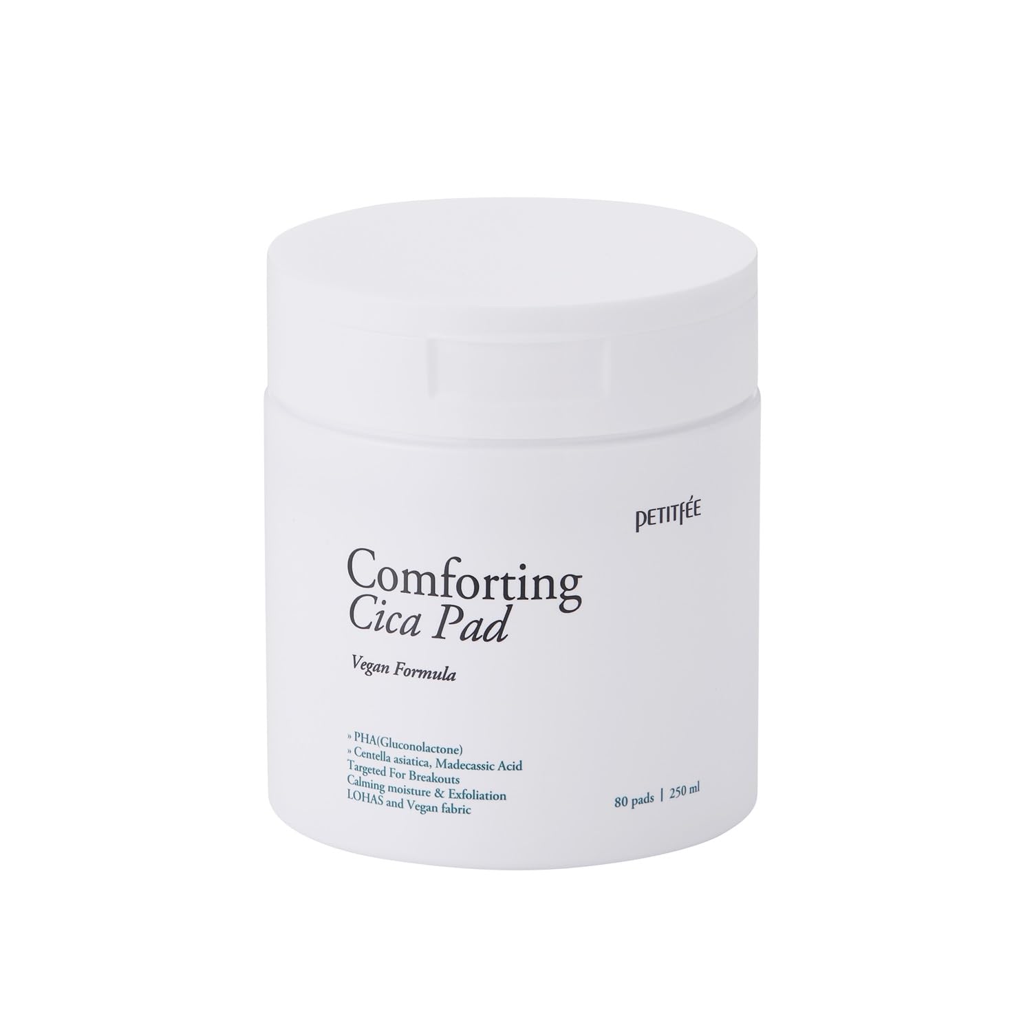 Comforting Cica Pad (80 Pads) – Face Cica Toner Pads with PHA, Centella Asiatica, and Madecassic Acid for Daily Exfoliation, Vegan Formula, Calming & Soothing Care, Toner Mask