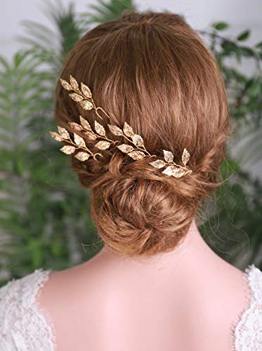 Yertter 5 Pcs Gold Leaves Hair Pins Bridal Hair Accessories For Bride And Bridesmaids Wedding Hair Piece #TOP4