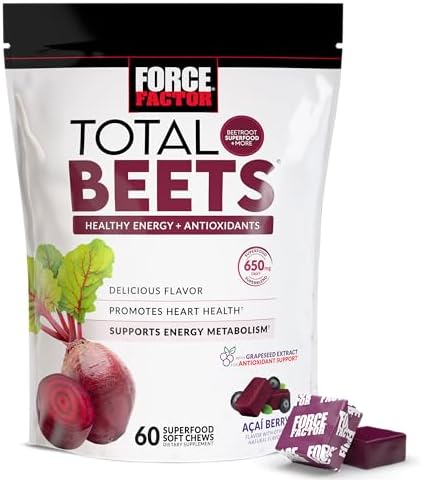 Force Factor Total Beets Soft Chews with Beetroot, Nitrates, L-Ci...