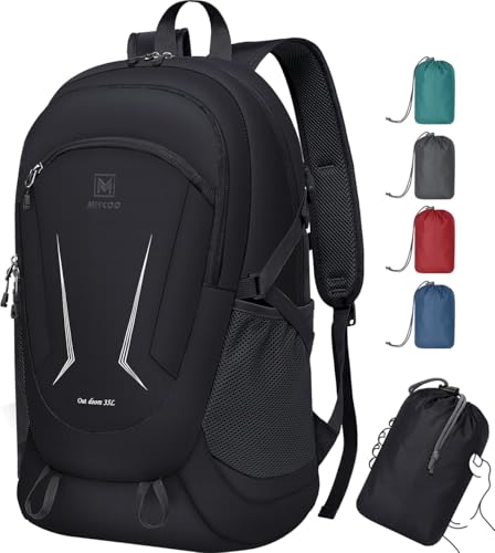 Image of MIYCOO Backpack - Ultra Lightweight Packable Backpack for Travel Camping, Hiking Back Pack Waterproof Foldable Daypack for Men Women Charcoal Black