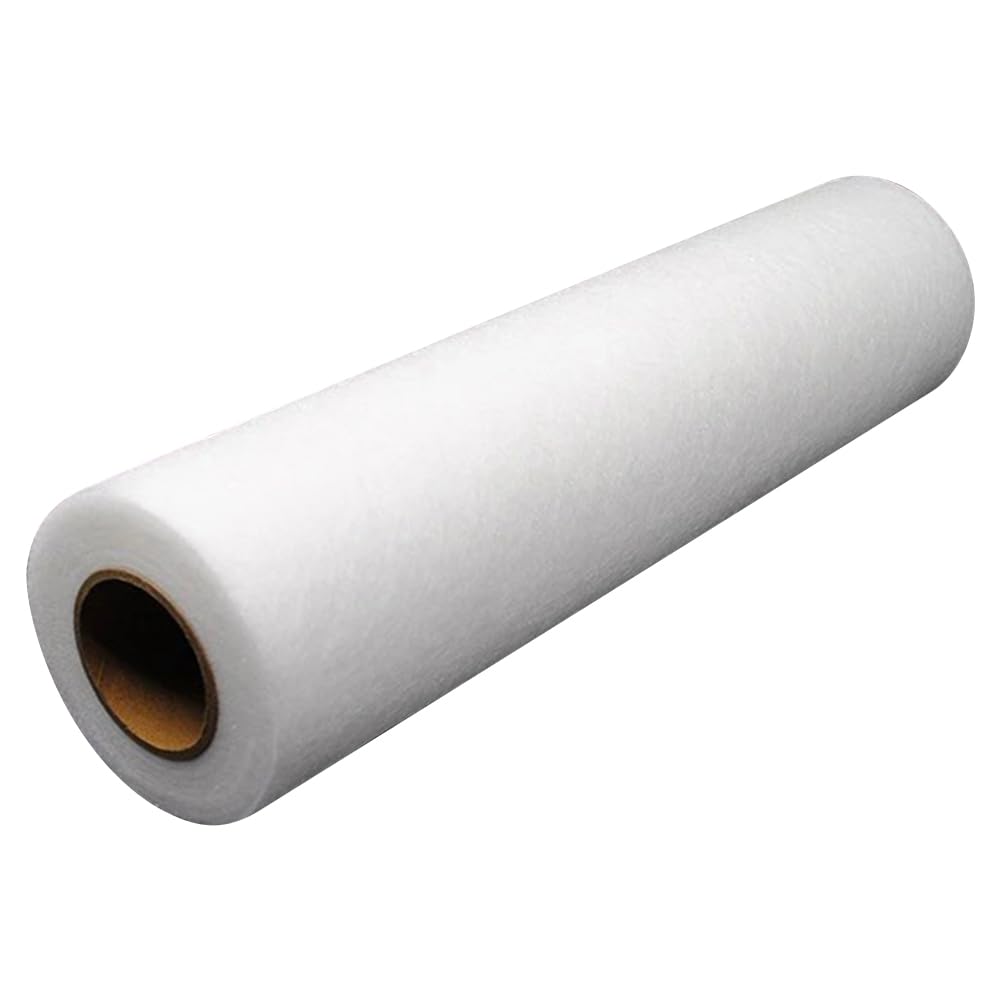 Leichtes Polyestergewebe, 30 cm x 20 m, doppelseitiges Heißklebevlies zum Nähen, Quilten und Basteln, Weiß