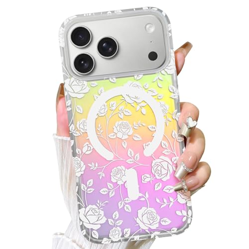Coque fine iPhone 17 Pro arc-en-ciel compatible MagSafe