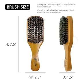 Alternative view of Titan Club Wave Brush for Men - 100% Natural Boar Bristles, Durable Wooden Handle, Smoothing Brush for All Hair Types, Restores Shine and Waves