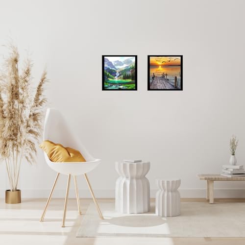 ACONDE 2 Stück Diamond Painting Rahmen, 30 x 30 cm Diamant Painting Bilderrahmen, Schwarz Magnetischer Rahmen, für Wanddekoration zu Hause