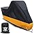 XYZCTEM All Season Black&Orange Waterproof Sun Motorcycle cover,Fits up to 108" Harley Davison,Honda,Suzuki,Kawasaki,Yamaha and More (XX Large)