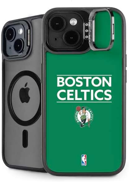 Skinit Kickstand Phone Case Compatible with iPhone 15 - Officially Licensed NBA Boston Celtics Standard - Green Design