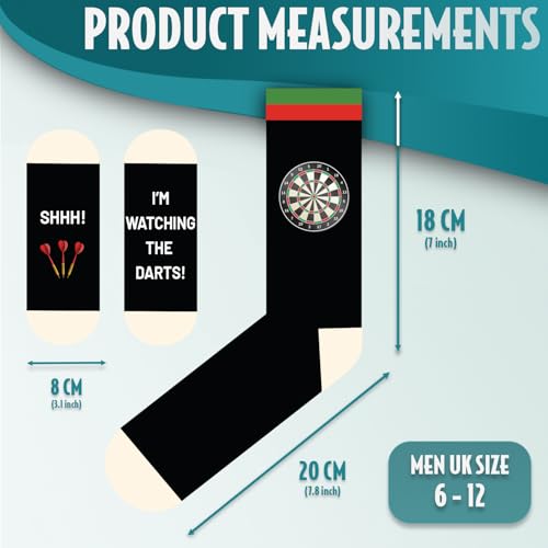 SC Products Novelty Socks Funny Darts Gifts for Men | Size 6-12 Cotton Funny Socks Men Dart Gifts | Christmas Secret Santa Stocking Fillers Fathers Day Presents for Sport Lovers - Image 2