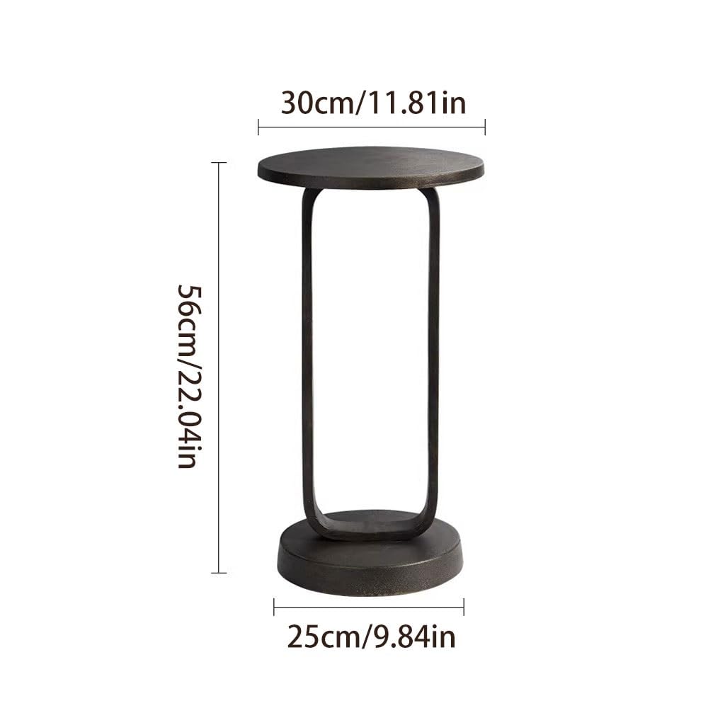 Side Table Creative Round Art Small Side Table Simple Balcony Bedroom Bedside End Tables