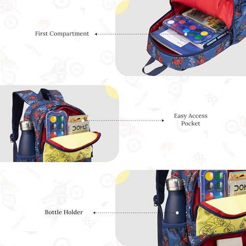 Image of F Gear Colour Buddy 12L Kids Backpack, Kids Can Colour On The Bag, 1 Compartment & 2 Pockets; Lightweight, Durable & Fun Backpack for School & Travel | Comfortable & Stylish Bag
