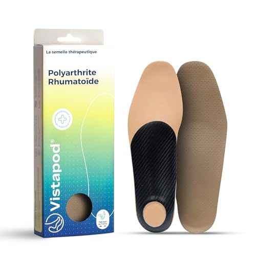 Vistapod Semelles Orthopédiques de Confort pour Polyarthrite Rhumatoïde | Protection Plantaire | Réduction des Douleurs | Compatible Chaussures Ville et Sport (38/39)