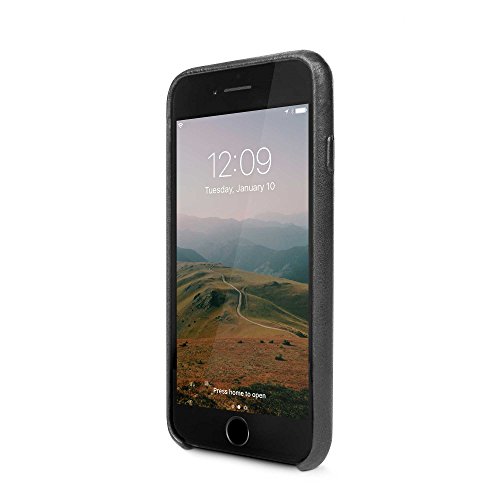 Twelve South Relaxed Leather Case, Black | Hand Burnished Leather Wallet Shell for iPhone 8 & iPhone 7