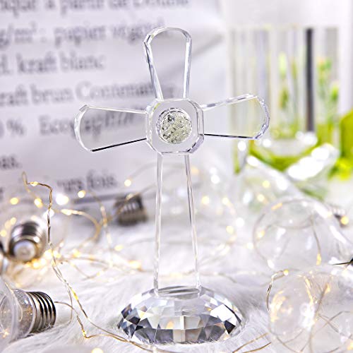 Cruz de cristal decorativa ideal para regalar en ocasiones especiales 5