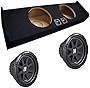 ASC FORD2X12-150-CREW-09 Compatible with Ford F150 09-12 Super Crew Cab Truck Dual 12' Sub Box, Kicker 43C124 Comp C12 Series 150W RMS SVC Sub and HA-24-WIRE 24' Wire with .205' Spade and Soldered End