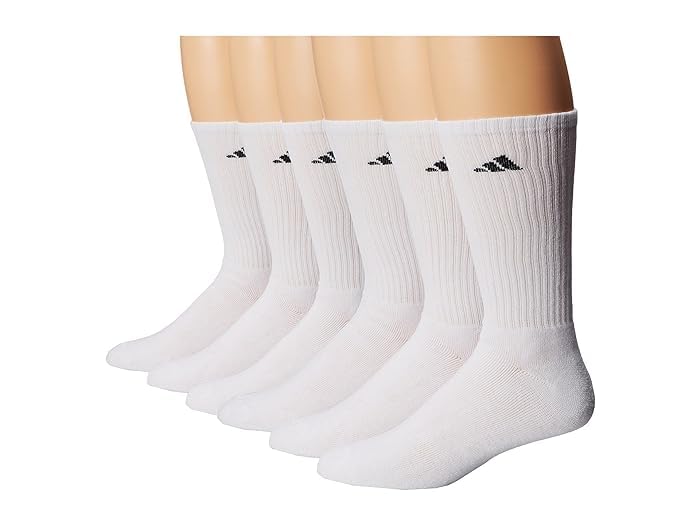 adidas Damen gepolsterte Areready Crew-Socken 6 Paar, Weiß/Schwarz, 5-10