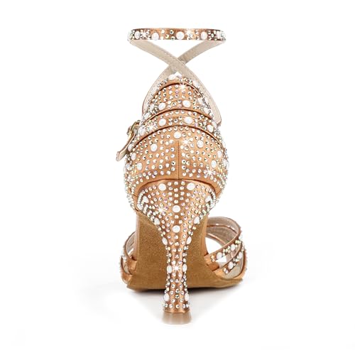 Latinsoul Y205-36 Women's Crystal Rhinestone Latin Dance High Heel Shoes - Stylish Adjustable Strap Design Comfortable Dance Shoes3