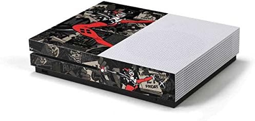 Skinit Decal Gaming Skin Compatible with Xbox One S Console - Officially Licensed Warner Bros Harley Quinn Mixed Media Design