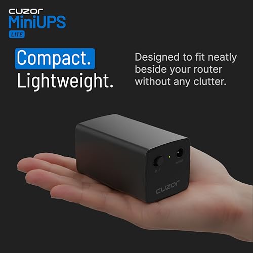 Image of Cuzor Mini UPS Lite 12V Router UPS up to 2A | Up to 4 Hours Backup | WiFi UPS Power Backup for Internet Fiber Modem | 2x2600 mAh | Backup ups for WiFi Router