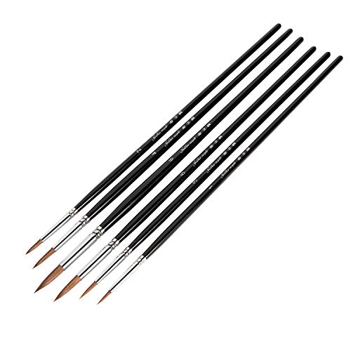Acrylic Paint Brush Set, 6Pcs Sable Hair Brushes For All Purpose Oil Watercolor Face Painting Artist Professional Kits. #TOP7