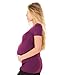 Caramel Cantina 2 Pack Lightweight Maternity V-Necks (X-Large, Plum/D.Teal)