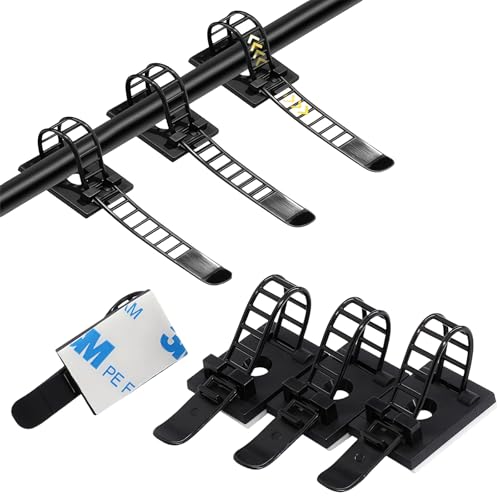 LUMOOM 50 supporti per cavi autoadesivi, fascette in nylon regolabili, clip per cavi autoadesive, morsetti per cavi per scrivania organizer, supporti per cavi riutilizzabili