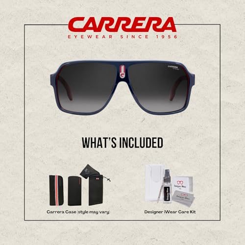 Carrera CA1001/S 08RU/9O 62M Blue Red/Dark Gray Gradient Plastic Aviator Sunglasses For Men For Women + BUNDLE with Designer iWear Eyewear Kit4