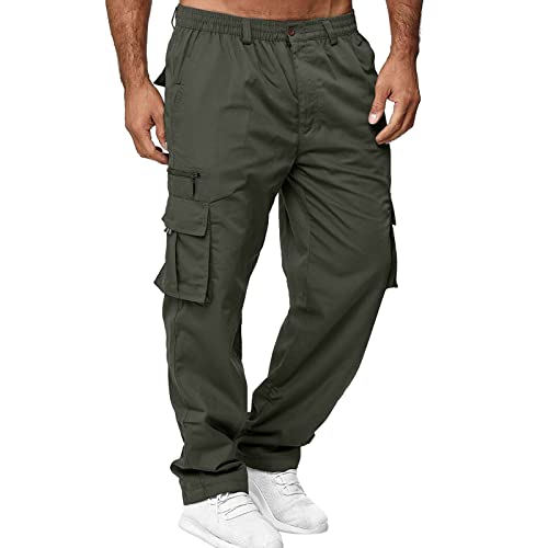 Cargo Pants for Men Baggy Straight Wide Leg Workout Jogging Athletic Pants Casual Loose Trousers with Pocket2