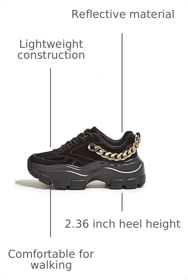 Image of LUCKY STEP Women Chunky Platform Dad Colorblock Casual Lace-Up Walking Sneakers