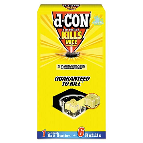 D-Con Bait Station, 6 Refills, Rodenticide Rodent and Mouse Corner Fit Bait Station