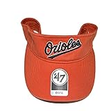 '47 Baltimore Orioles Men's Clean Up Visor Hat - MLB, Orange Golf Cap, Adustable Size