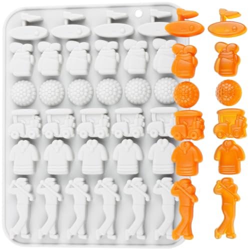 AIBOYA 32 Cavity Golf Ball Silicone Candy Molds Golf Bags