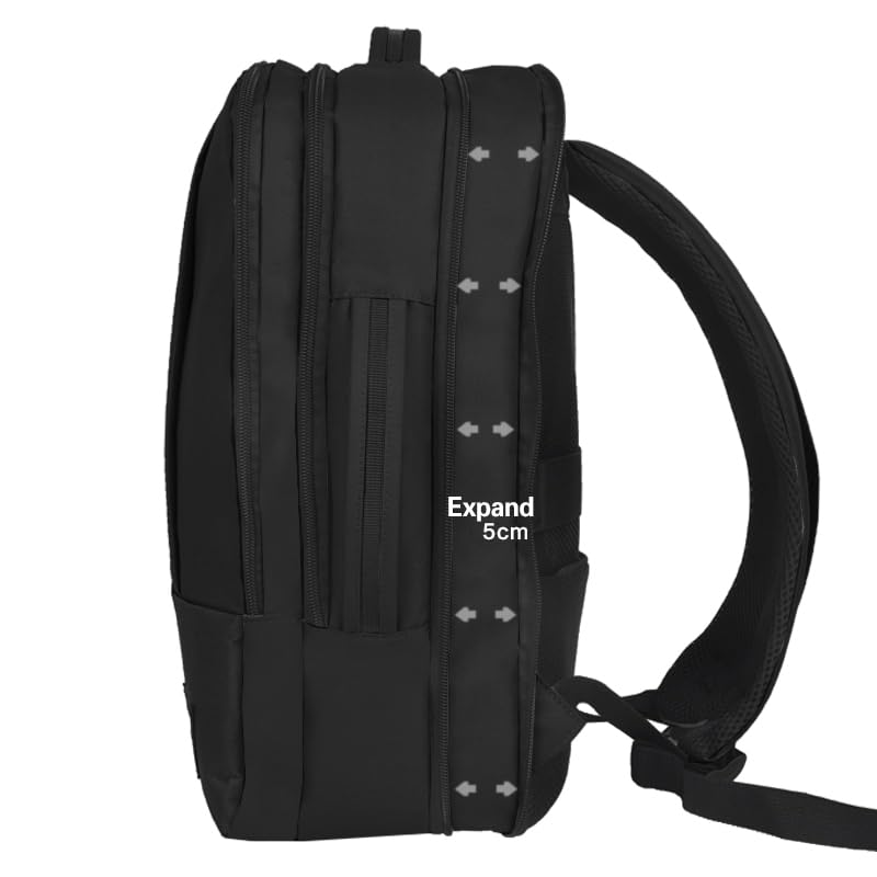 Bellanca 40x30x15 Bagaglio A Mano Zaino da Viaggio KLM Air France Finnair SAS TAP British Airways Iberia Pegasus Smartwings 40x30x15cm… (Nero-Espandibile)