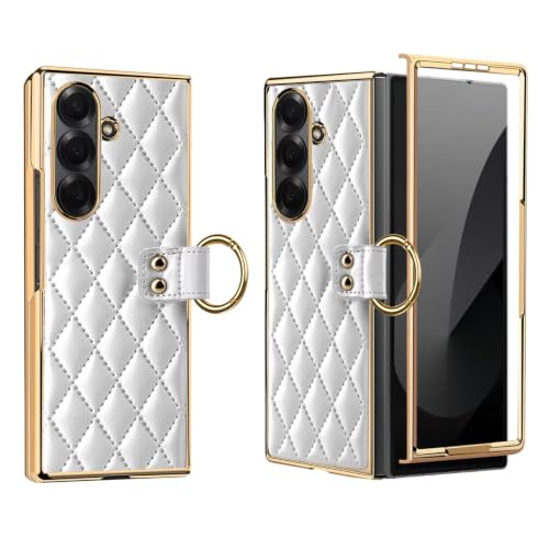 Fengyue �P�[�X �蒠�^ �p�� Galaxy Z Fold6 �J�o�[ �t�����g�t���p�l���ی�K���X�t�� �Ђ��� �����O�t�� ���C�����X�[�d 2 in 1 �X�^���h�@�\ ���U�[ �J���������Y�ی� ���^ �y��