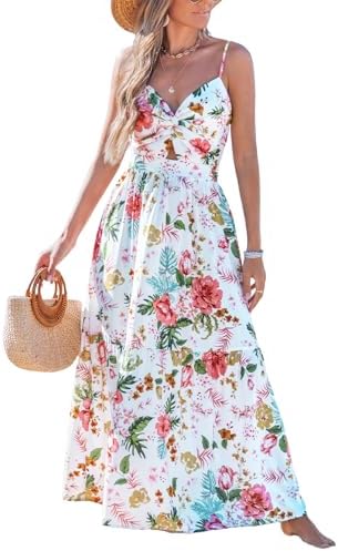 CUPSHE Women's Maxi Dress Floral Print Twisted V Neck Sleeveless ...