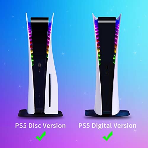 eXtremeRate RGB LED Light Strip for ps5 Console, 7 Colors 29 Effects DIY Decoration Accessories Flexible Tape Lights Strips Kit for ps5 Console with IR Remote