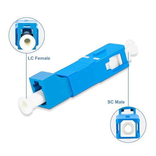 JOVXIAZ 2-Pack Fiber Optic Hybrid Adapter, Singlemode 9/125 um LC Female to SC Male UPC Fiber Coupler for Visual Fault Locators, Power Meters and Network by JOVXIAZ - Image 3