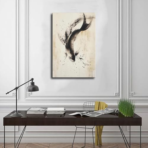 Impression abstraite à l'encre chinoise pour salon zen - 3
