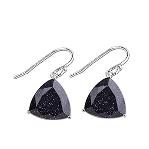 LYGXWJFC Earrings for Women, Eardrop Earrings For Women S Jewelry Fashion Simple Faceted Blue Sandstone EarringsBlue Sandstone,
