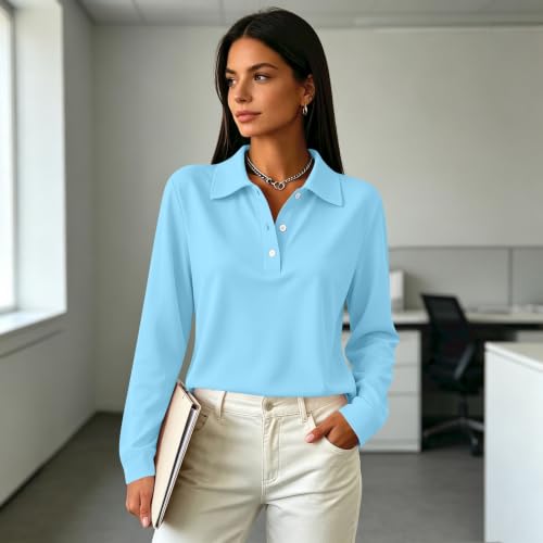 Fall Tops for Women V Neck Button Shirts Long Sleeve Pullover Boho Blouses - image 3