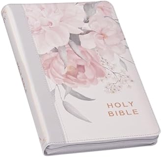 KJV Bible Deluxe Gift Faux Leather Floral Printed W/Zipper