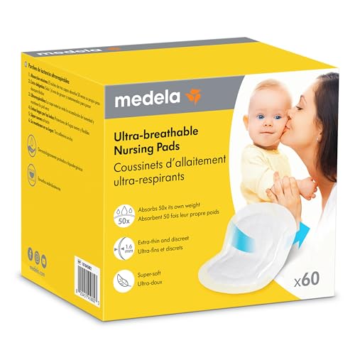 Image of Medela Ultra-Breathable Nursing Pads, Highly Absorbent, Super Soft, Discreet Design for Comfortable Wear, Pack of 60